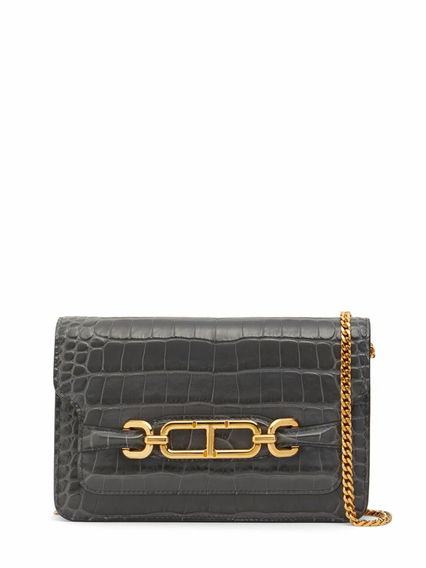 Photo: TOM FORD Small Whitney Shiny Croc Embossed Bag