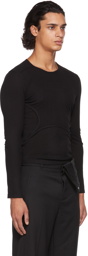 Dion Lee Black Y-Front Layered Long Sleeve T-Shirt