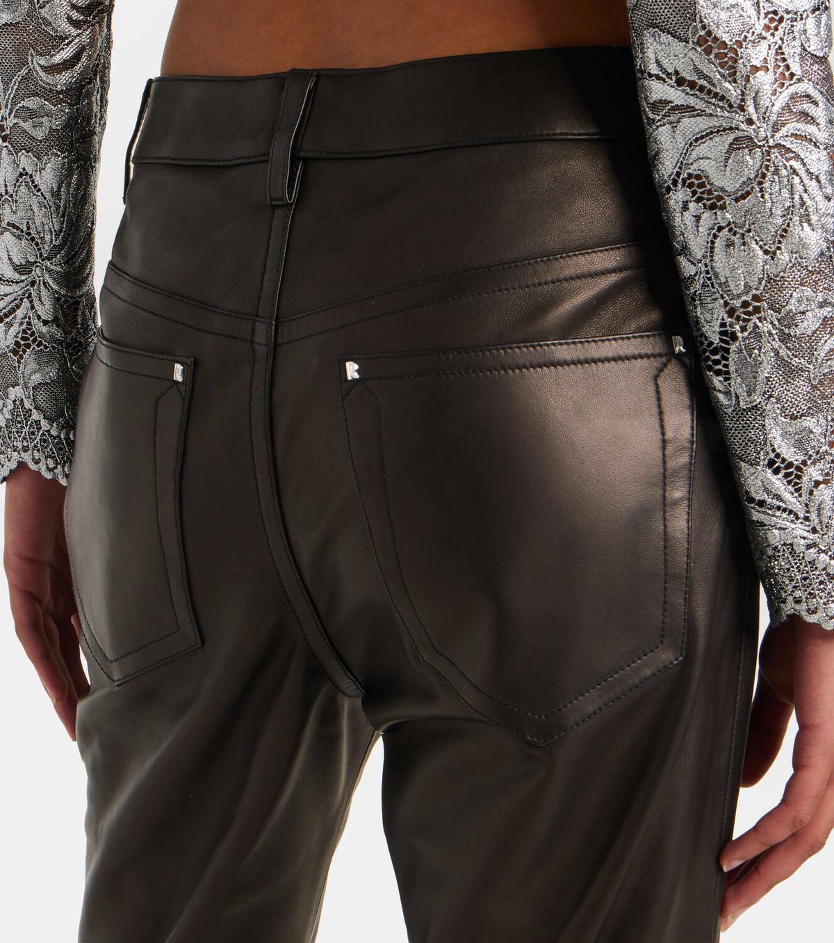 Rabanne Leather flared pants
