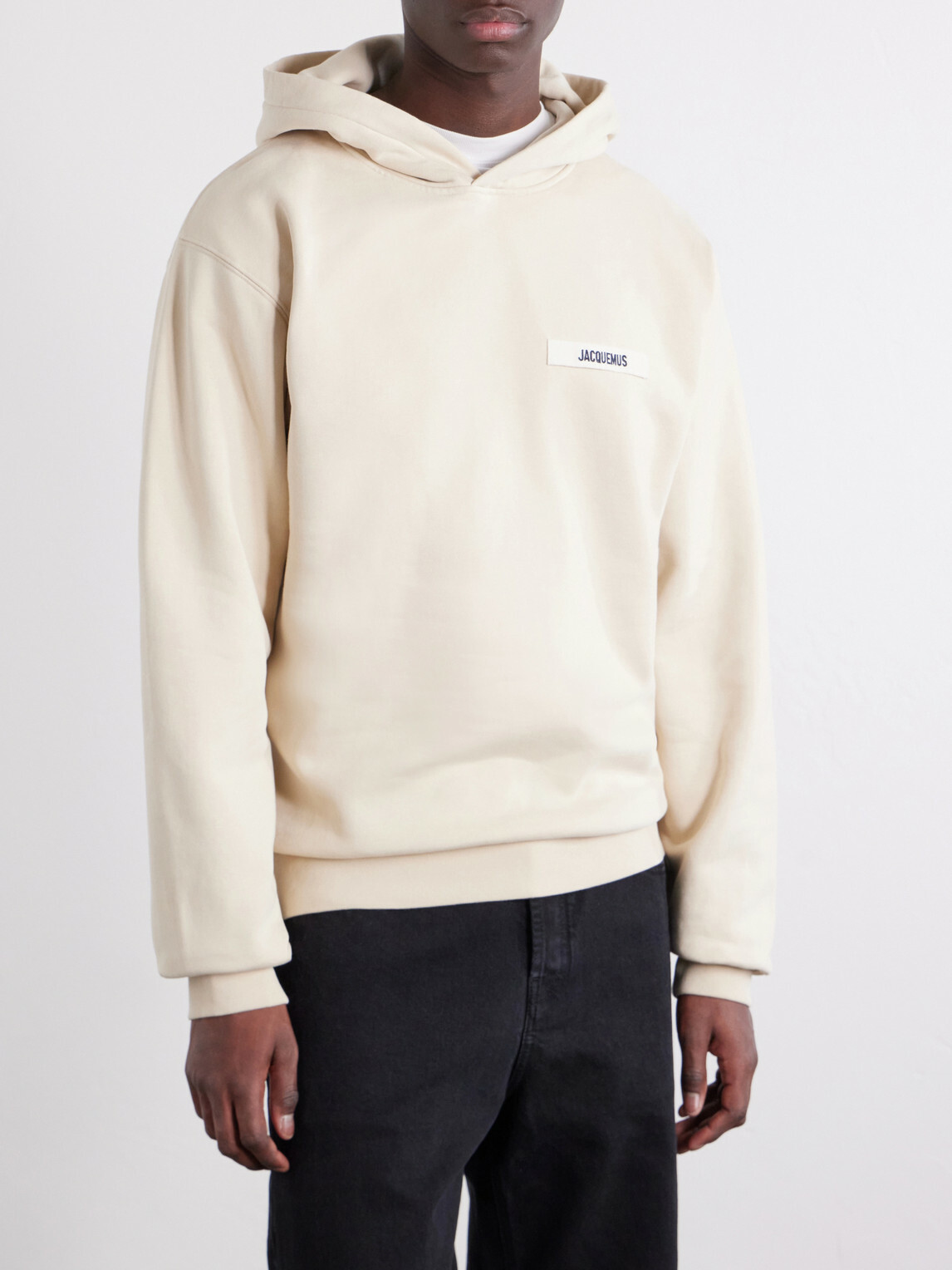 Jacquemus - Logo-Appliquéd Cotton-Jersey Hoodie - Neutrals