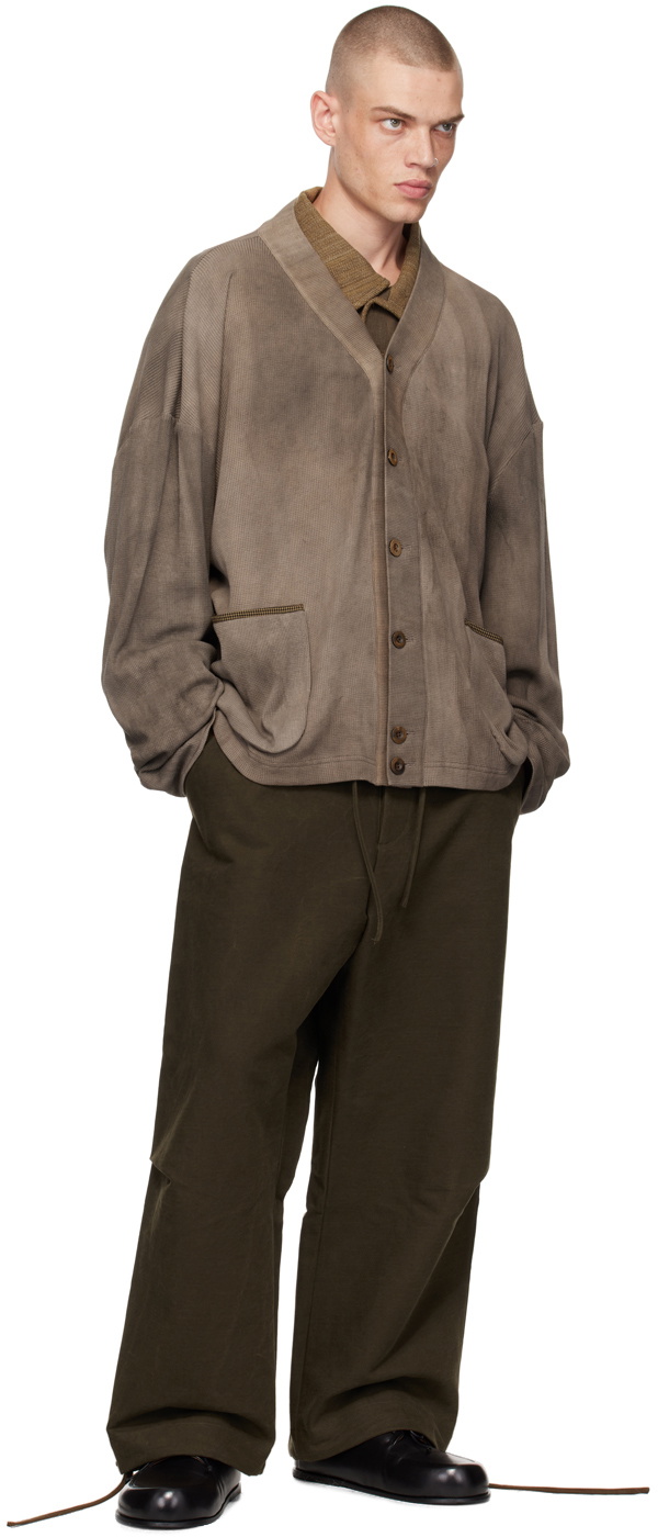 Aviva Jifei Xue Brown V-Neck Cardigan