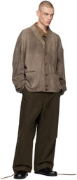 Aviva Jifei Xue Brown V-Neck Cardigan