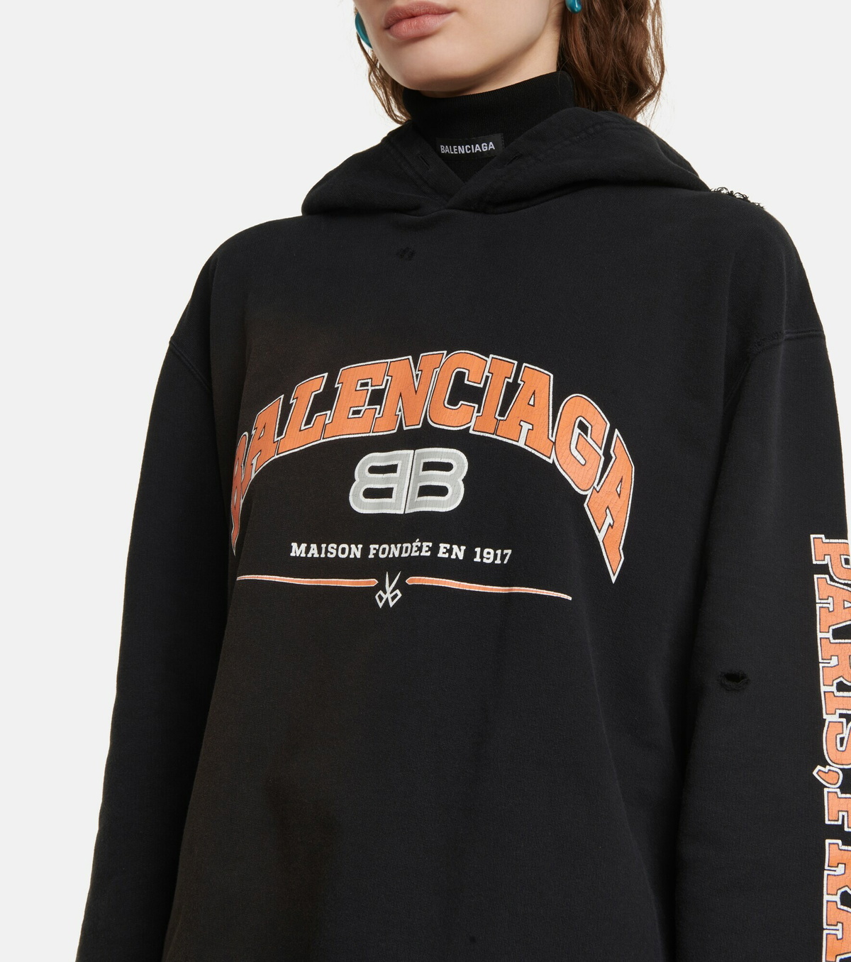 Balenciaga - Logo cotton jersey hoodie Balenciaga