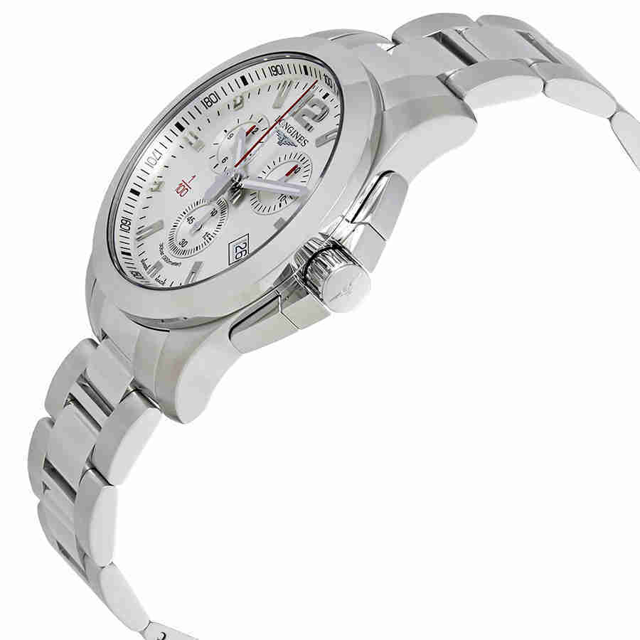 Longines Conquest Chronograph Silver Dial Mens Watch L38004766