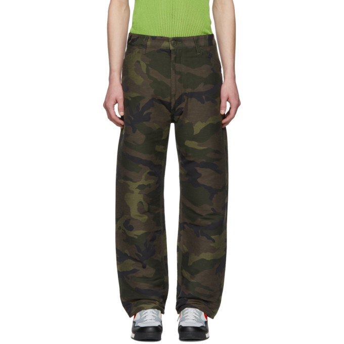 Photo: Junya Watanabe Khaki and Brown Jacquard Camo Trousers