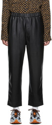 Nanushka Black Vegan Leather Gabe Trousers