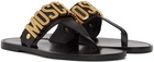 Moschino Black Lettering Logo Sandals