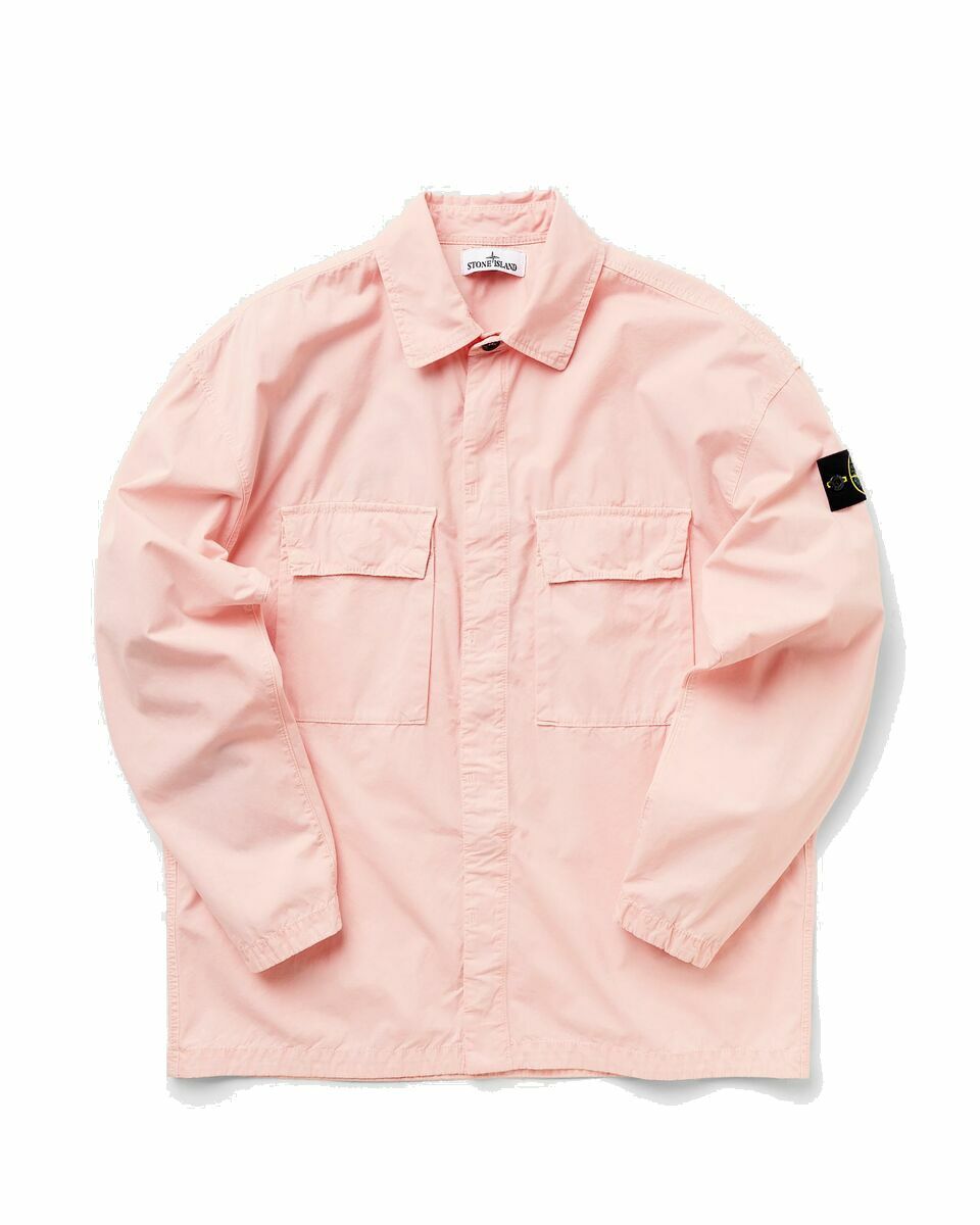 Photo: Stone Island Overshirt Brushed Cotton Canvas Pink - Mens - Overshirts