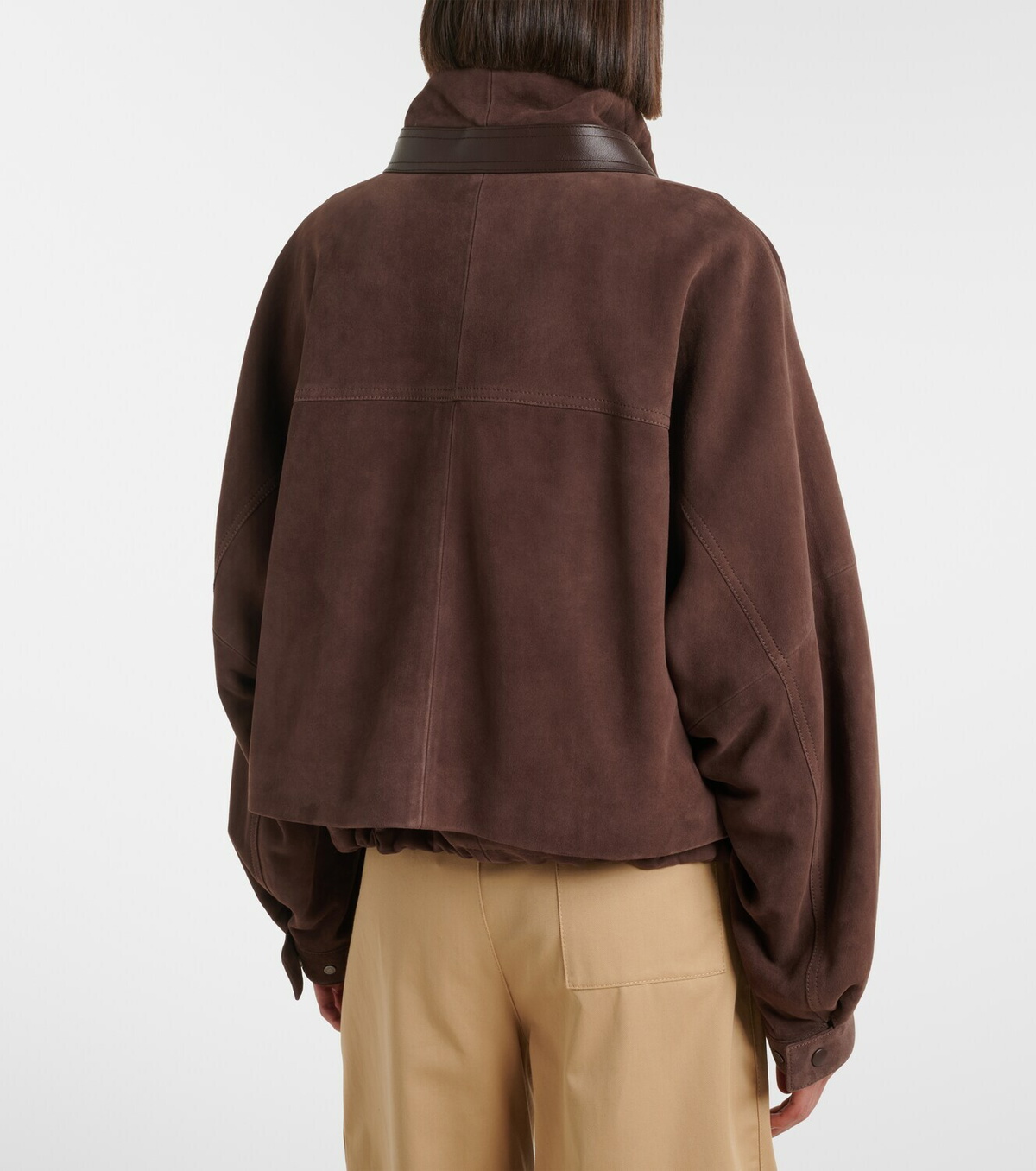 Loewe Leather-trimmed suede jacket