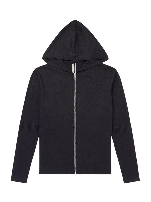 Photo: Rick Owens - Boiled-Cashmere Zip-Up Hoodie - Black