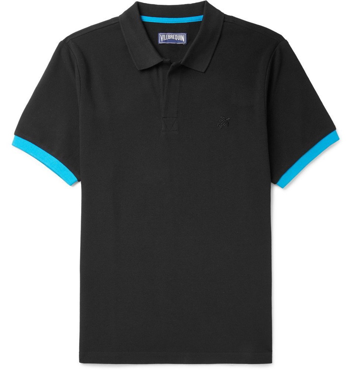 Photo: Vilebrequin - Palatin Slim-Fit Contrast-Trimmed Cotton-Piqué Polo Shirt - Black