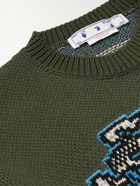 Off-White - Jacquard-Knit Sweater - Green