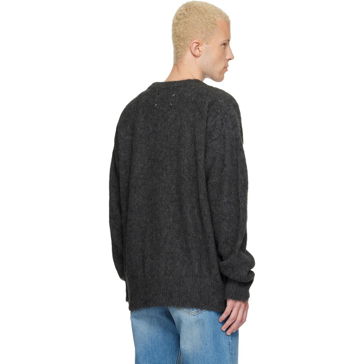 Maison Margiela Gray Brushed Eagle Sweater