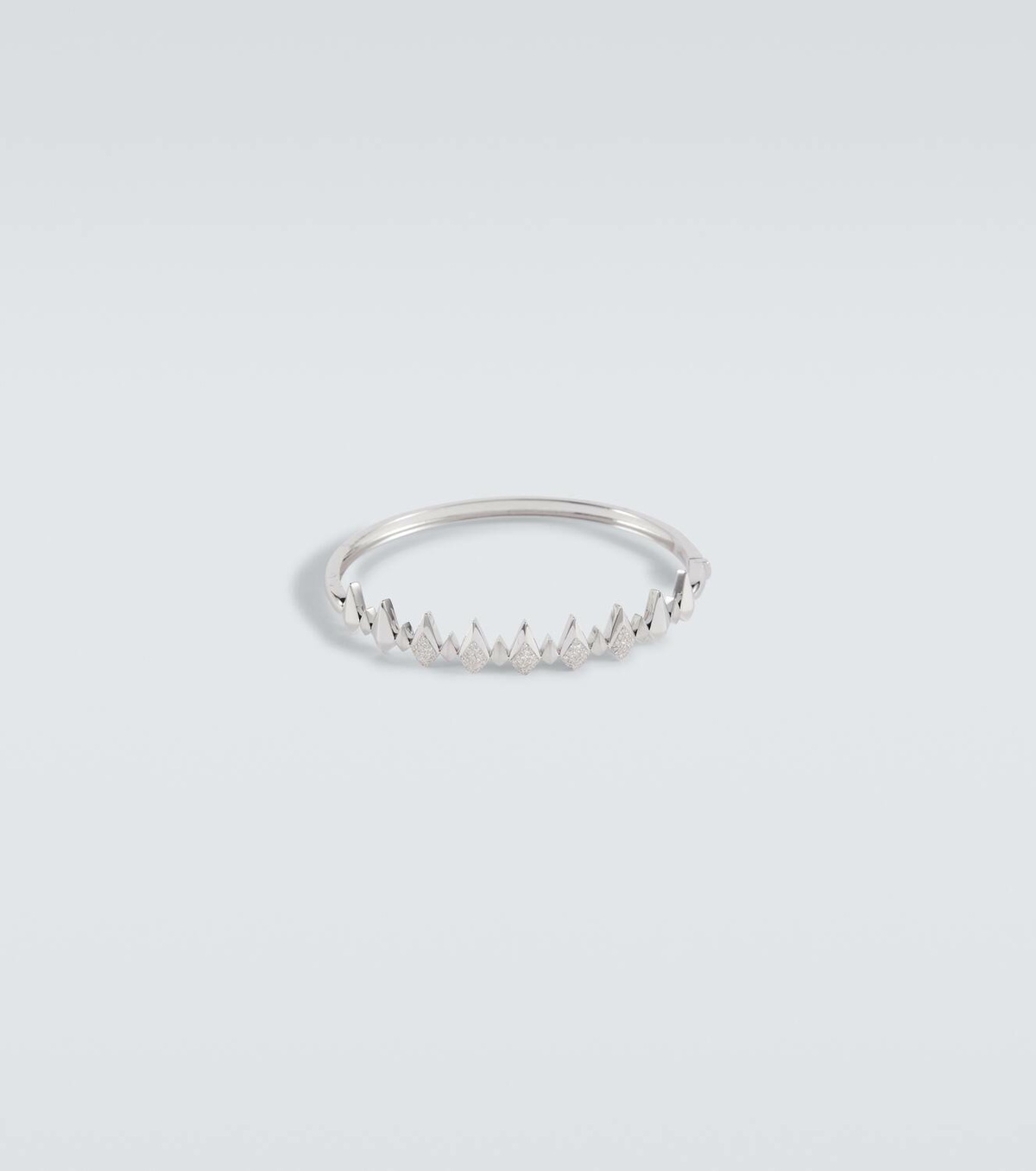 Rainbow K Shark 14kt white gold bangle with diamonds