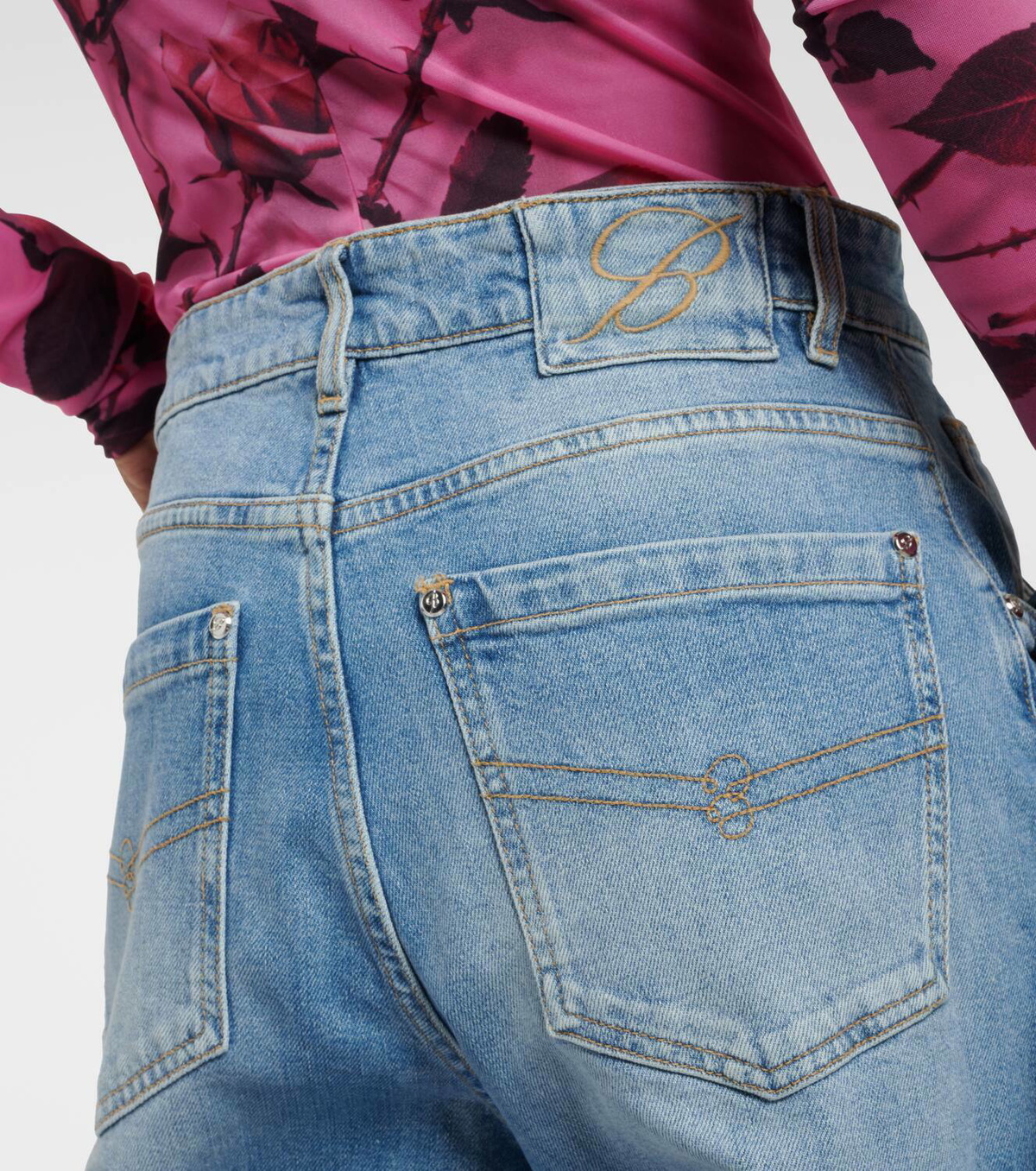 Blumarine High-rise bow-detail straight jeans Blumarine