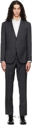 BOSS Gray Two-Piece Slim-Fit Virgin Wool Suit