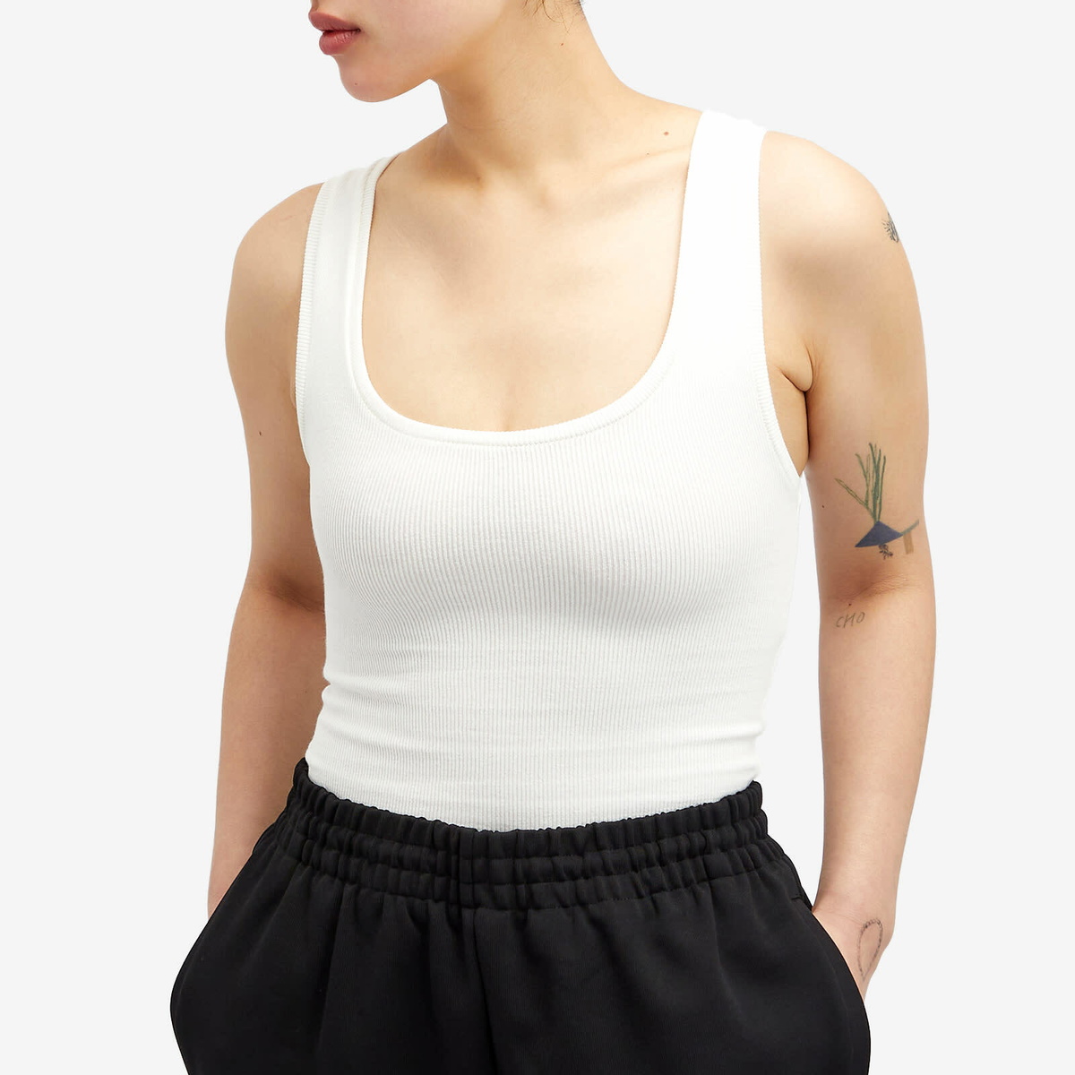 WARDROBE.NYC Women's Crop Tank Top in White