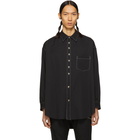 Sulvam Black Wool Gabardine Shirt