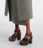Etro Floral velvet platform sandals