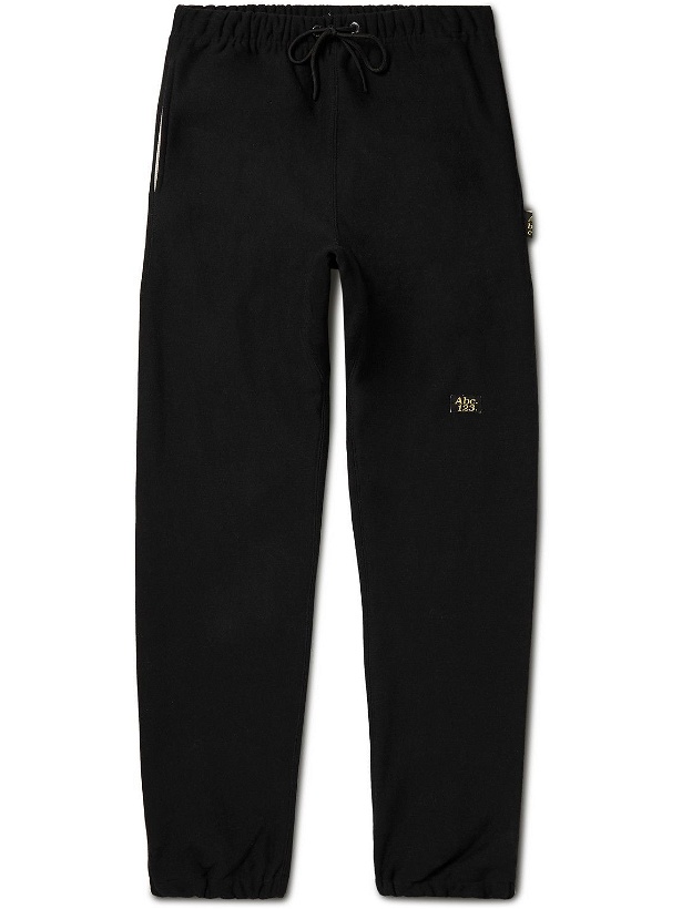 Photo: Abc. 123. - Tapered Logo-Appliquéd Cotton-Blend Jersey Sweatpants - Black