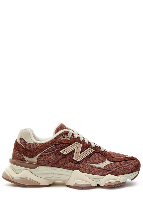 Photo: New Balance 9060 Panelled Mesh Sneakers Brown