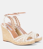 Aquazzura Kahlo 105 raffia espadrille wedges