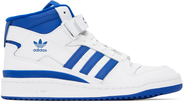 Photo: adidas Originals White & Blue Forum Sneakers