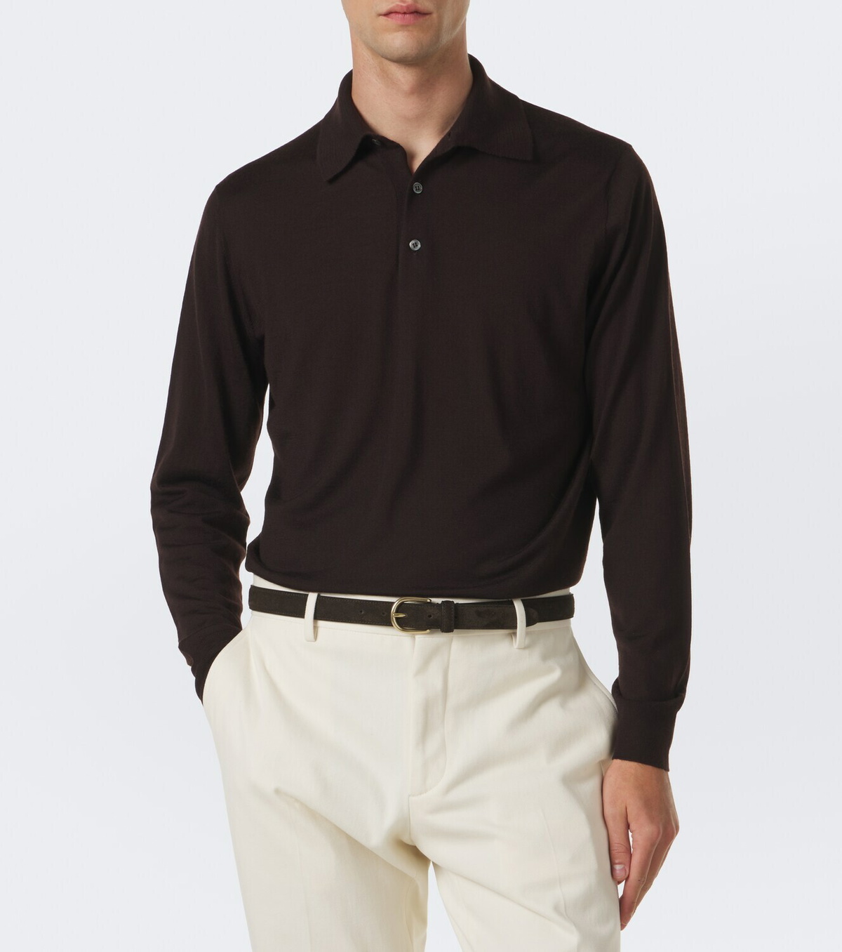Thom Sweeney Cashmere and silk polo sweater