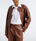 Sportmax Leather bomber jacket