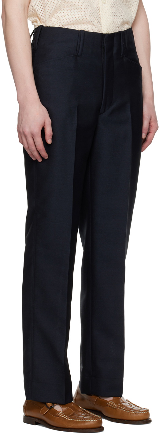 Factor's Navy Mohair Tailored Trousers