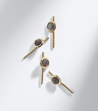 Octavia Elizabeth Nesting Gem Stone set of 4 18kt gold tuxedo studs with mother-of-pearls
