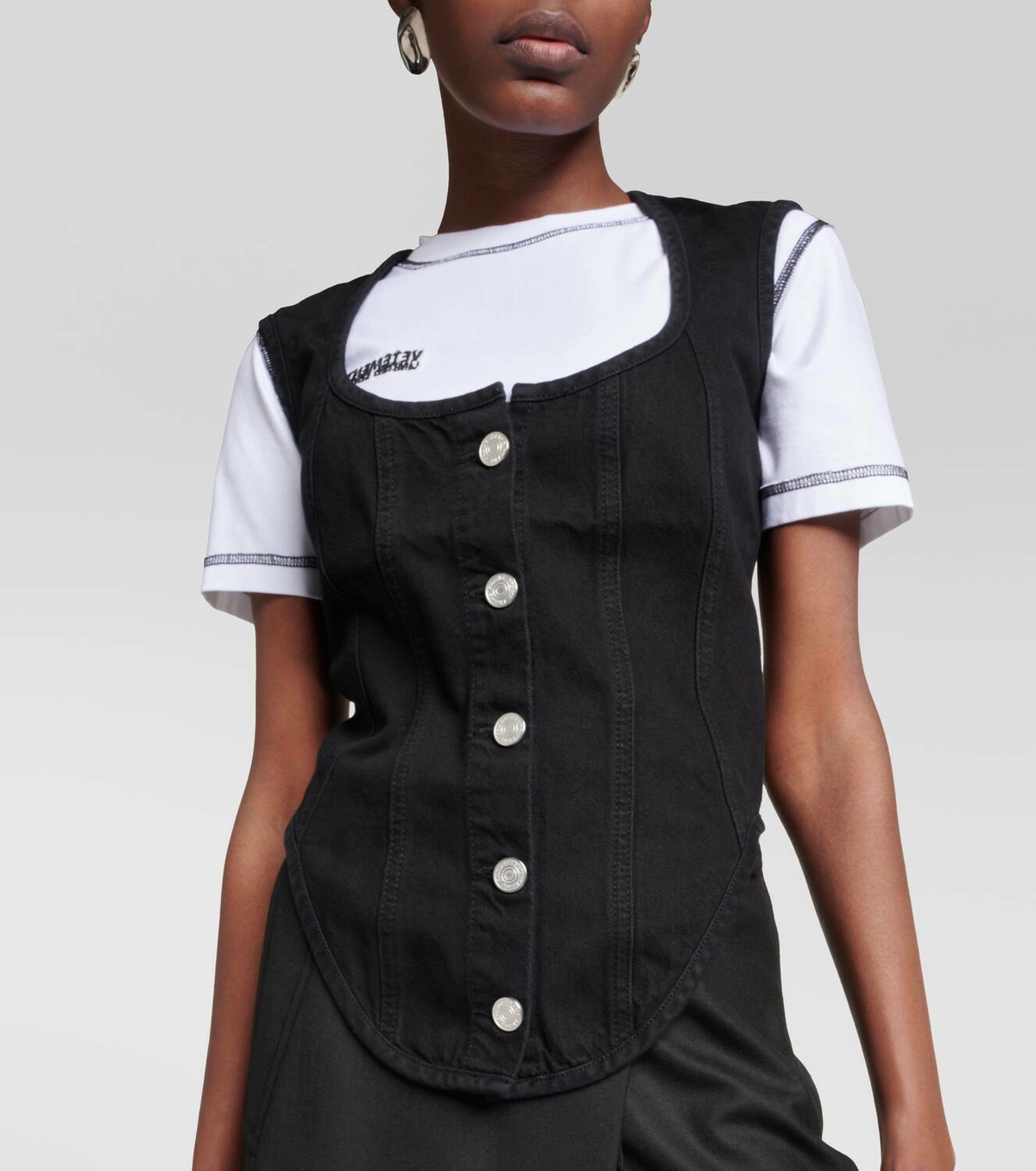 Frame The Seamed Scoop denim bustier