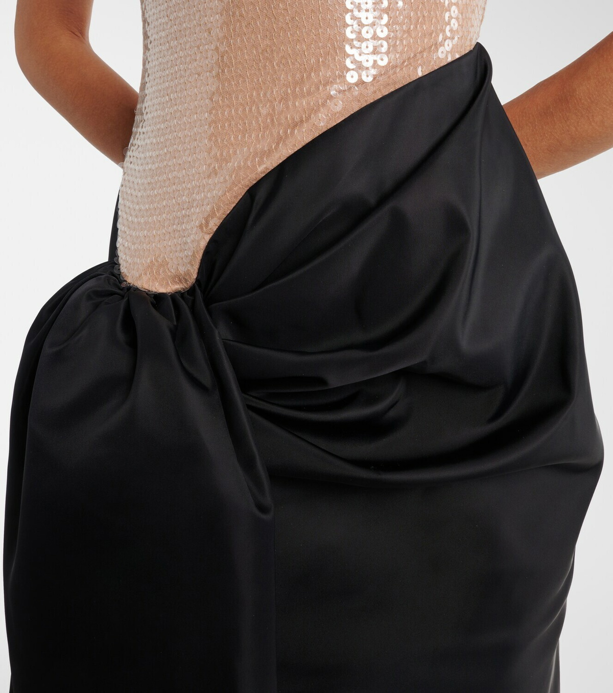 David Koma Sequined draped maxi dress