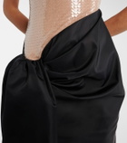 David Koma Sequined draped maxi dress