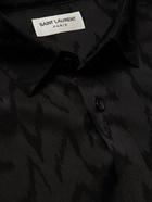 SAINT LAURENT - Silk-Jacquard Shirt - Black