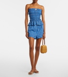 Faithfull Leya gathered plaid cotton top