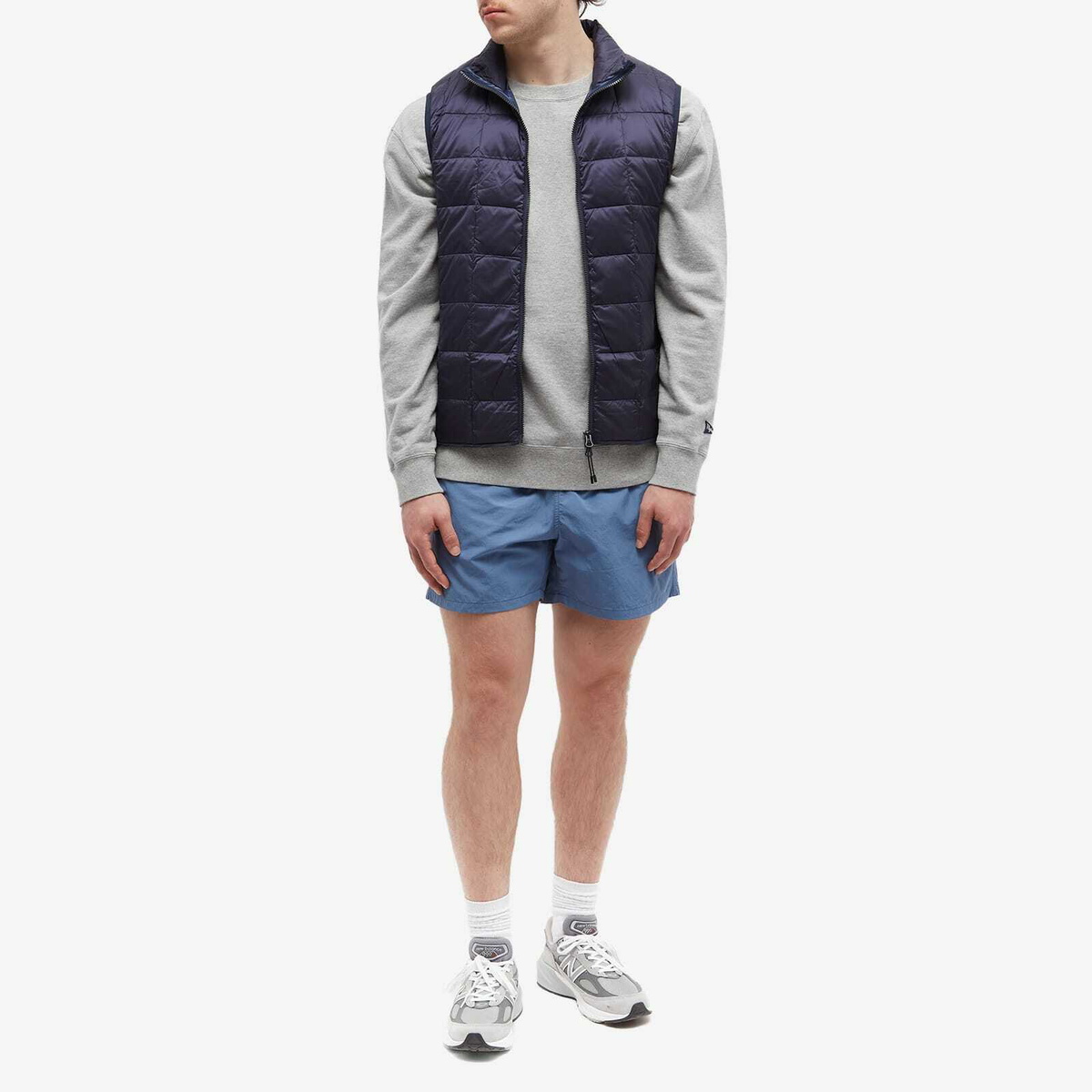 Taion Men's High Neck Zip Down Vest in Navy Taion Extra