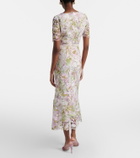 Monique Lhuillier Belted lace midi dress