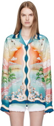 Casablanca Multicolor 'Tennis Club' Silk Long Sleeve Shirt