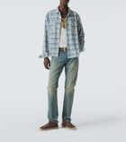 RRL Plaid cotton and linen jersey shirt