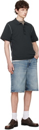 Won Hundred Black Jonas Two Layer Knit Polo