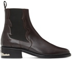 Toga Virilis SSENSE Exclusive Brown Leather Embellished Chelsea Boots