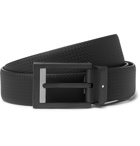 Montblanc - 3cm Black Textured-Leather Belt - Black