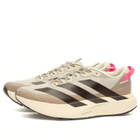 Adidas Running Men's adidas Adizero Evo Sl Atr Sneaker in Wonder White/Aurora Coffee/Lucid Pink