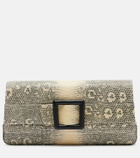 Manolo Blahnik Maygot snake-effect leather clutch