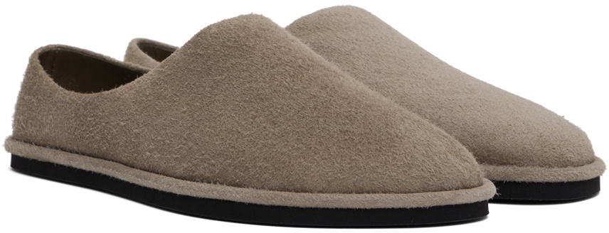 AURALEE Beige Suede Slippers