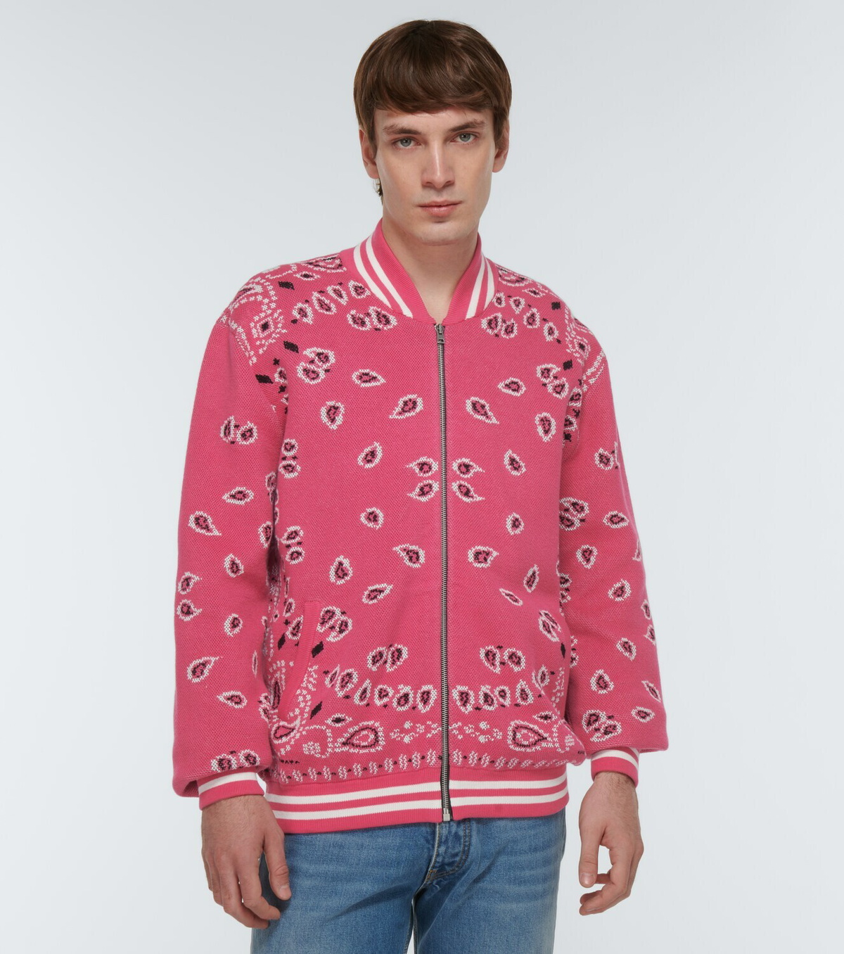 Alanui - Bandana jacquard cotton bomber jacket