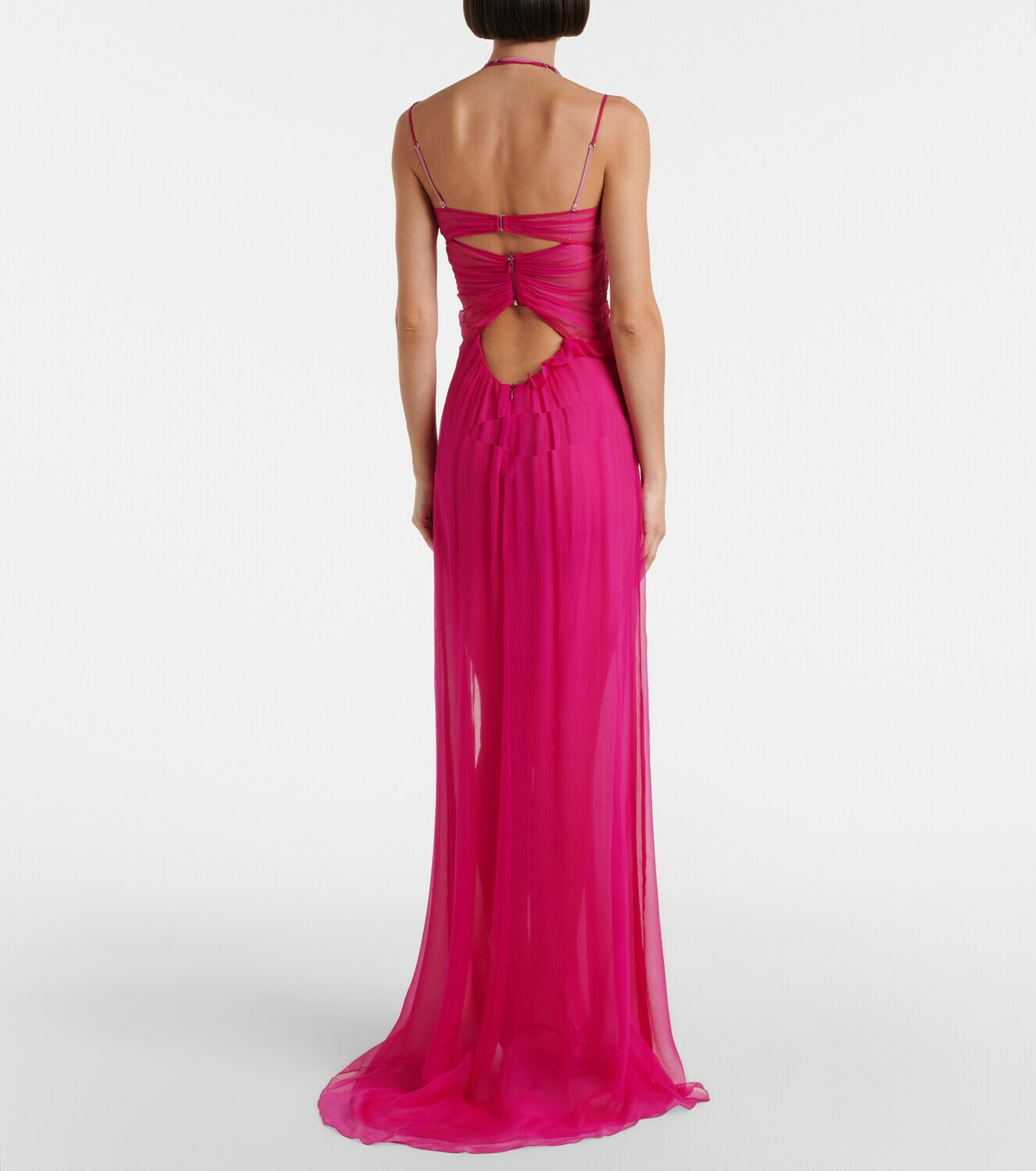 Nensi Dojaka Semi-sheer silk gown