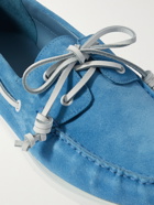 Manolo Blahnik - Sidmouth Suede Boat Shoes - Blue