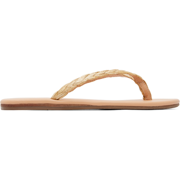 Photo: Ancient Greek Sandals Beige Saionara Raffia Flip-Flops